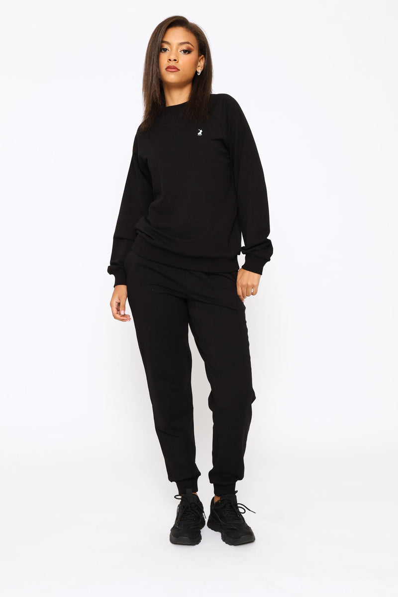 Sophia Long Sleeve Track Top - Black