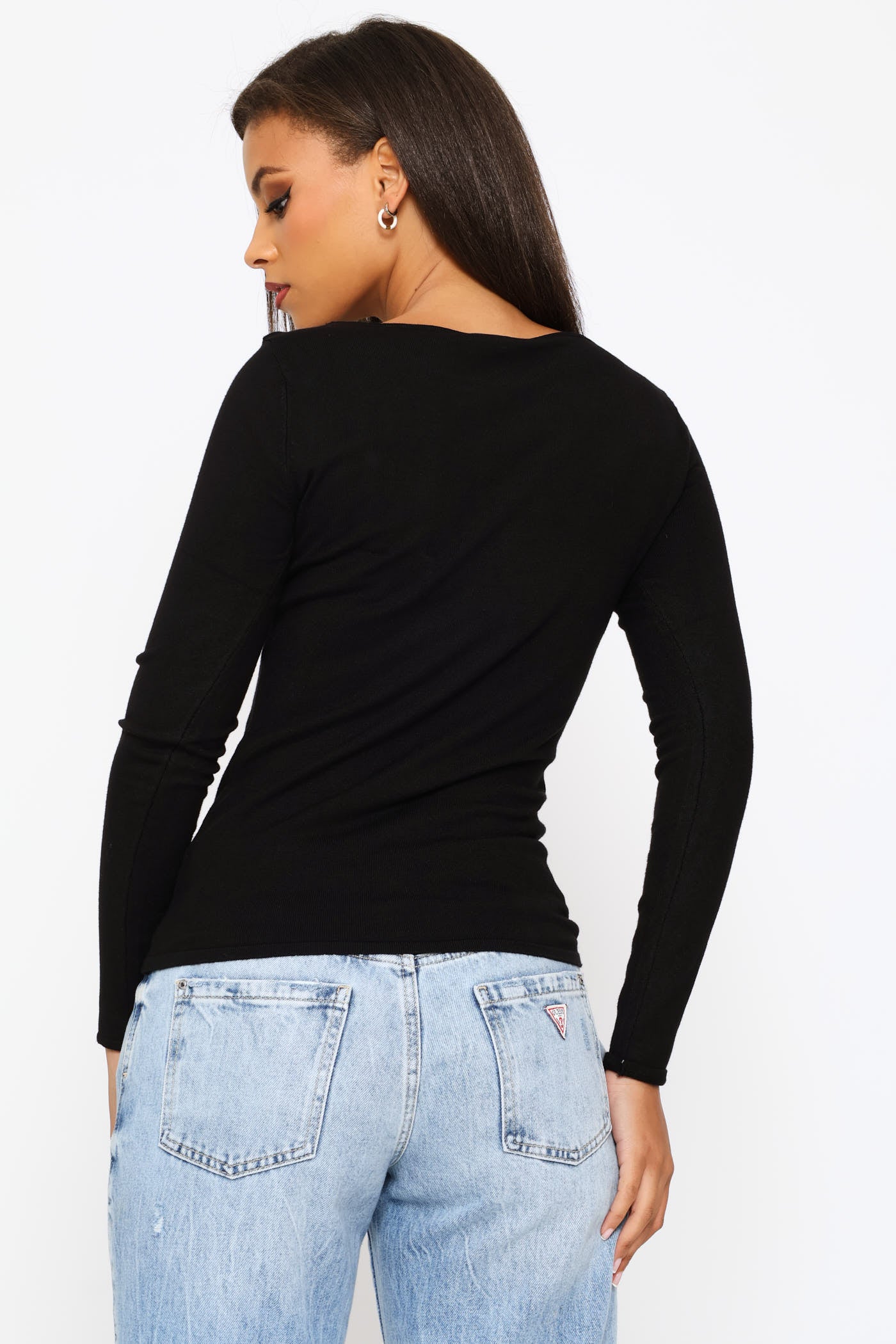 ハチヤーズ⭐︎ Women’s CB Typography LongSleeve Ladies Script Long Sleeve Top - Black – Edgars