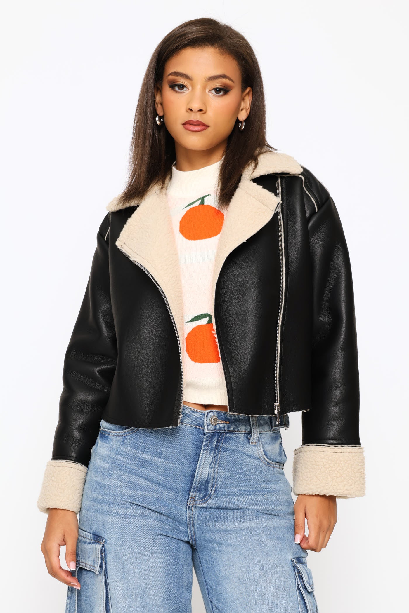 Ladies Aviator Jacket - Black/Cream – Edgars