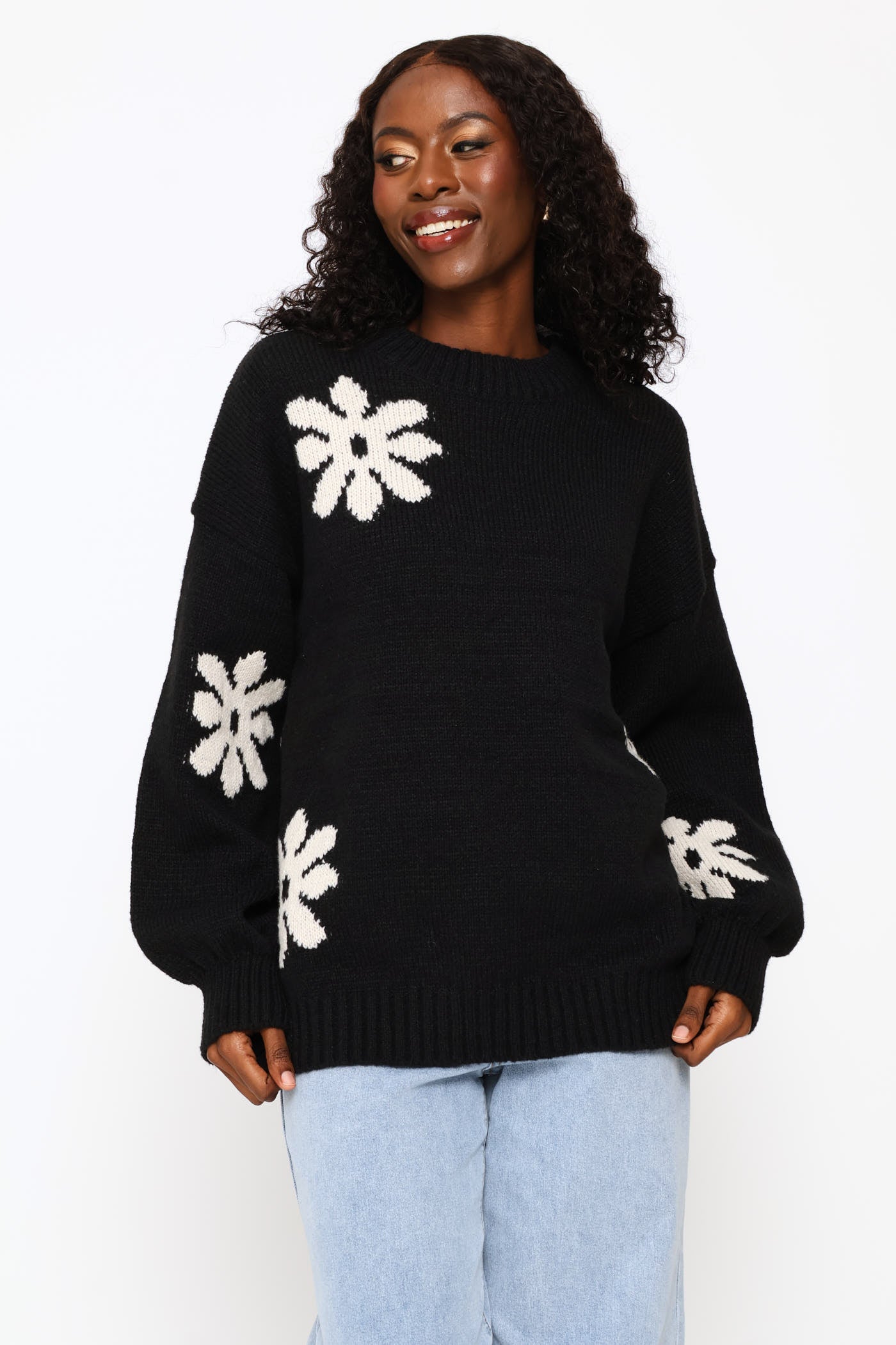 PhIRanwORI8477様 Ladies Jacquard Print Pullover - Black – Edgars