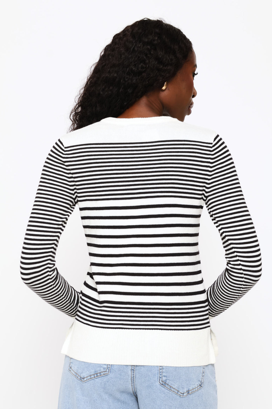 Striped Pullover - Black/Cream