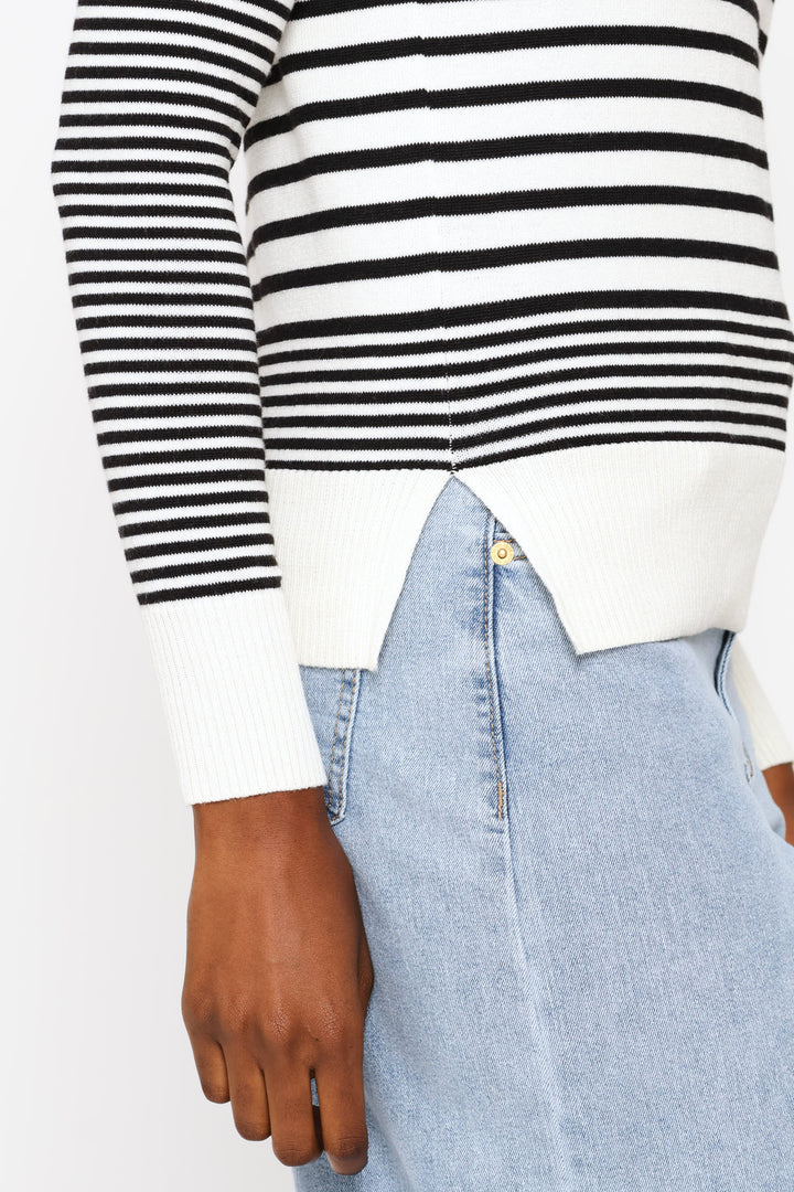 Striped Pullover - Black/Cream