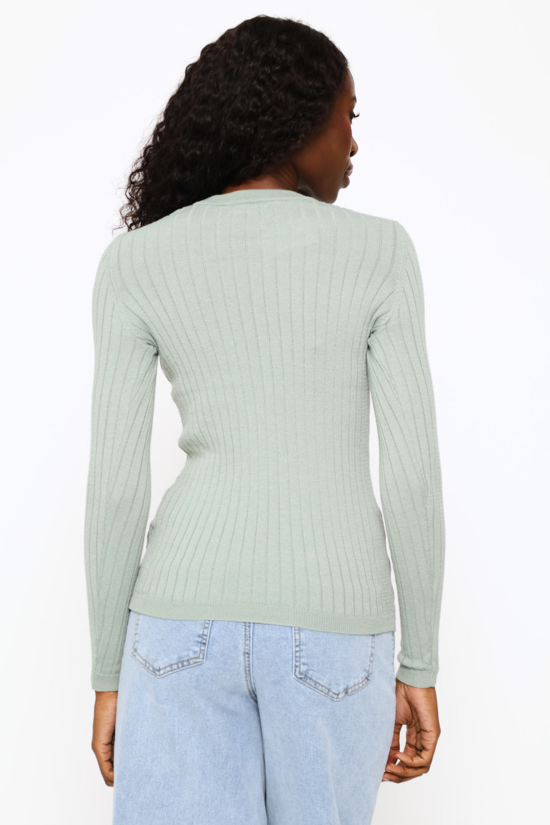 Plain Cable Pullover - Sage