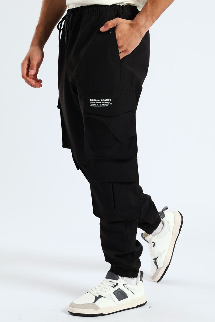 Multi Pocket Cargo Pants - Black