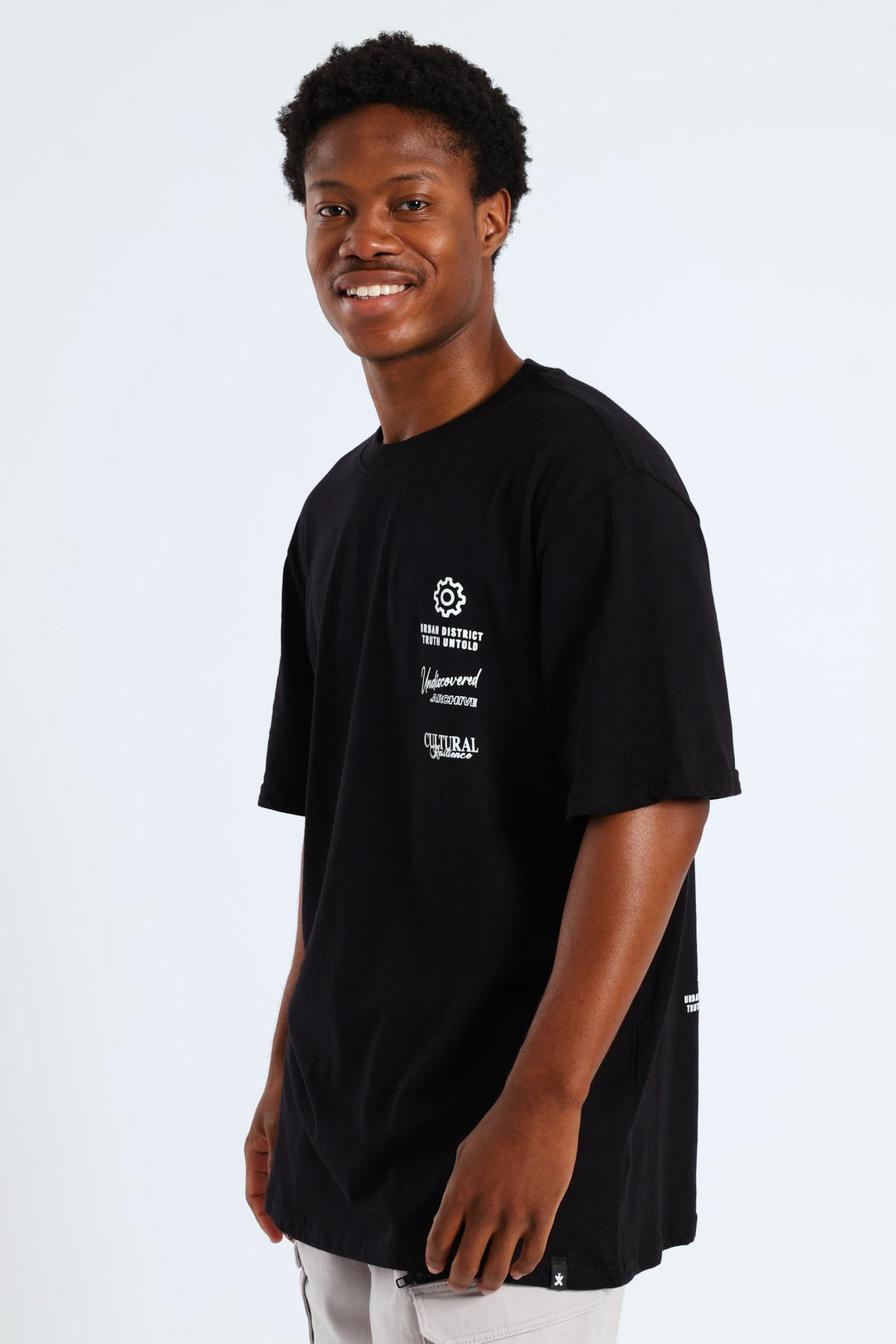 Reload Front & Back Printed Tee - Black