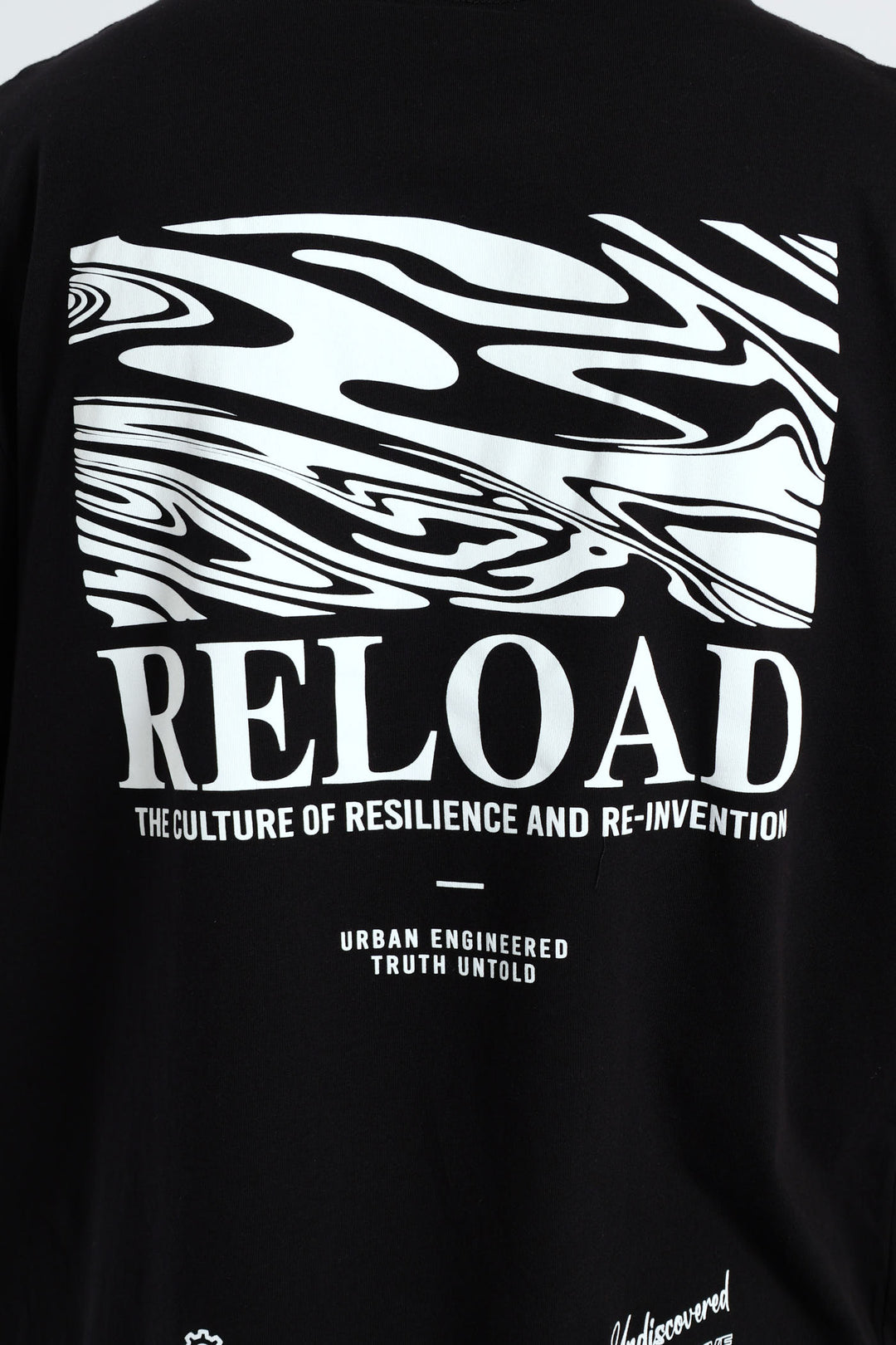 Reload Front & Back Printed Tee - Black