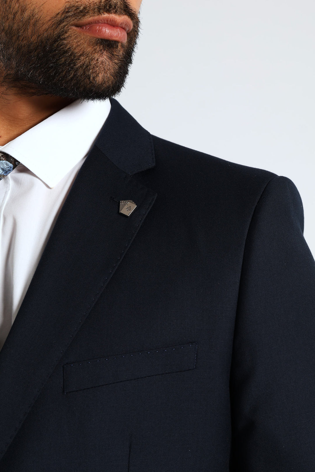 Regular Fit Viscose Blend Suit Jacket - Navy