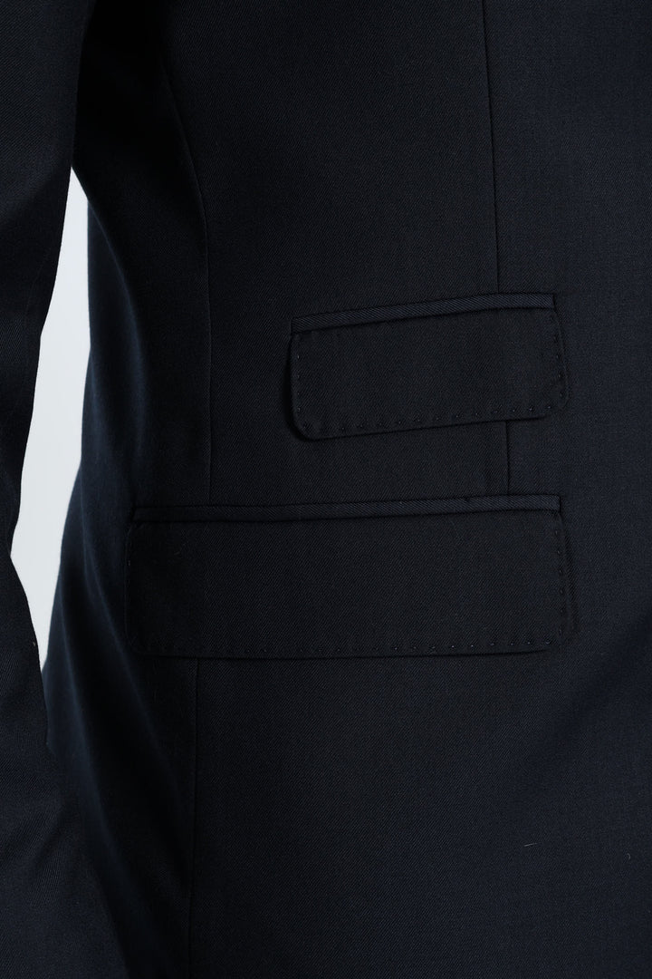 Regular Fit Viscose Blend Suit Jacket - Navy