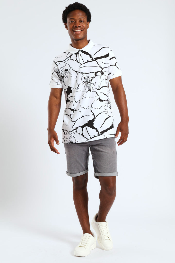 Basic Wash Denim Shorts - Grey