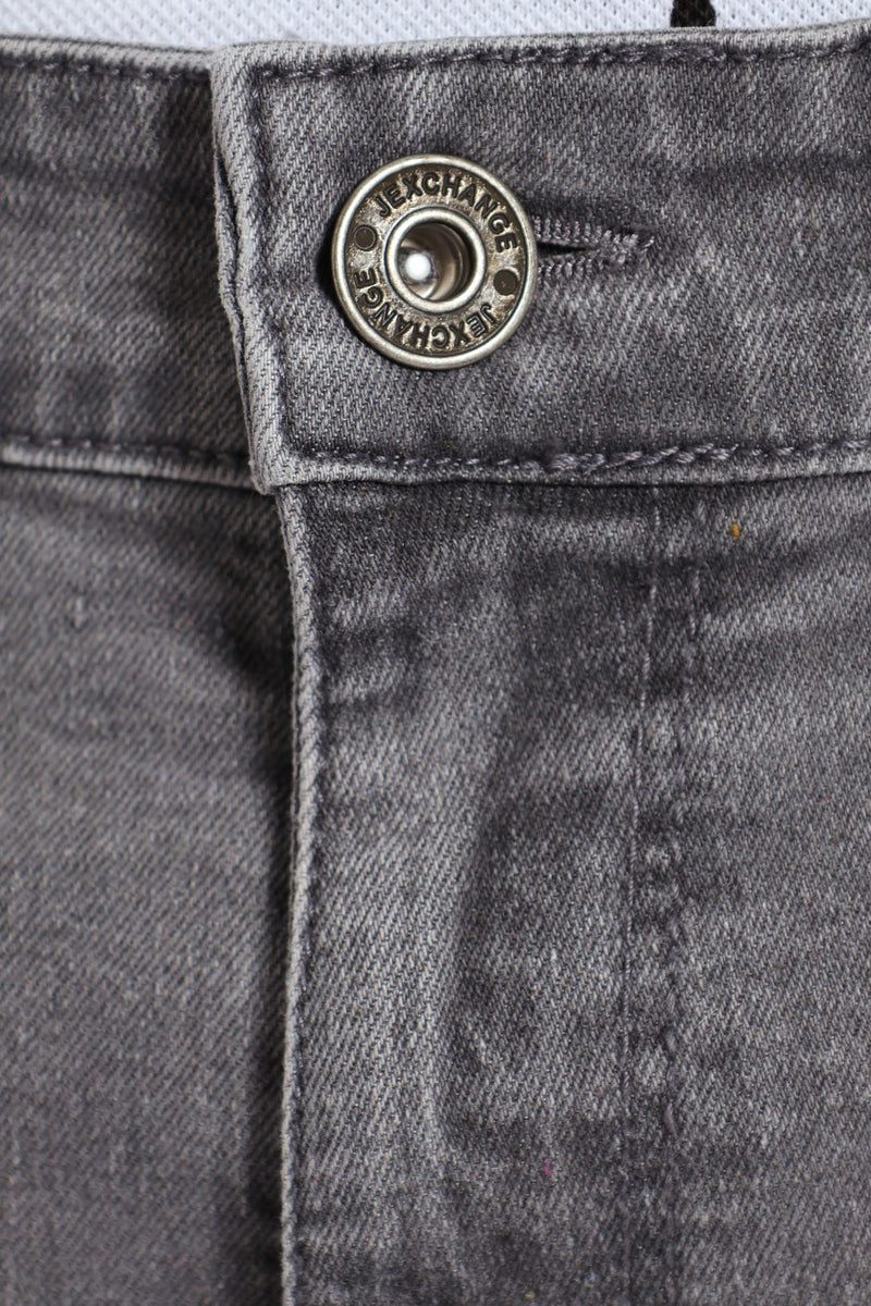 Basic Wash Denim Shorts - Grey