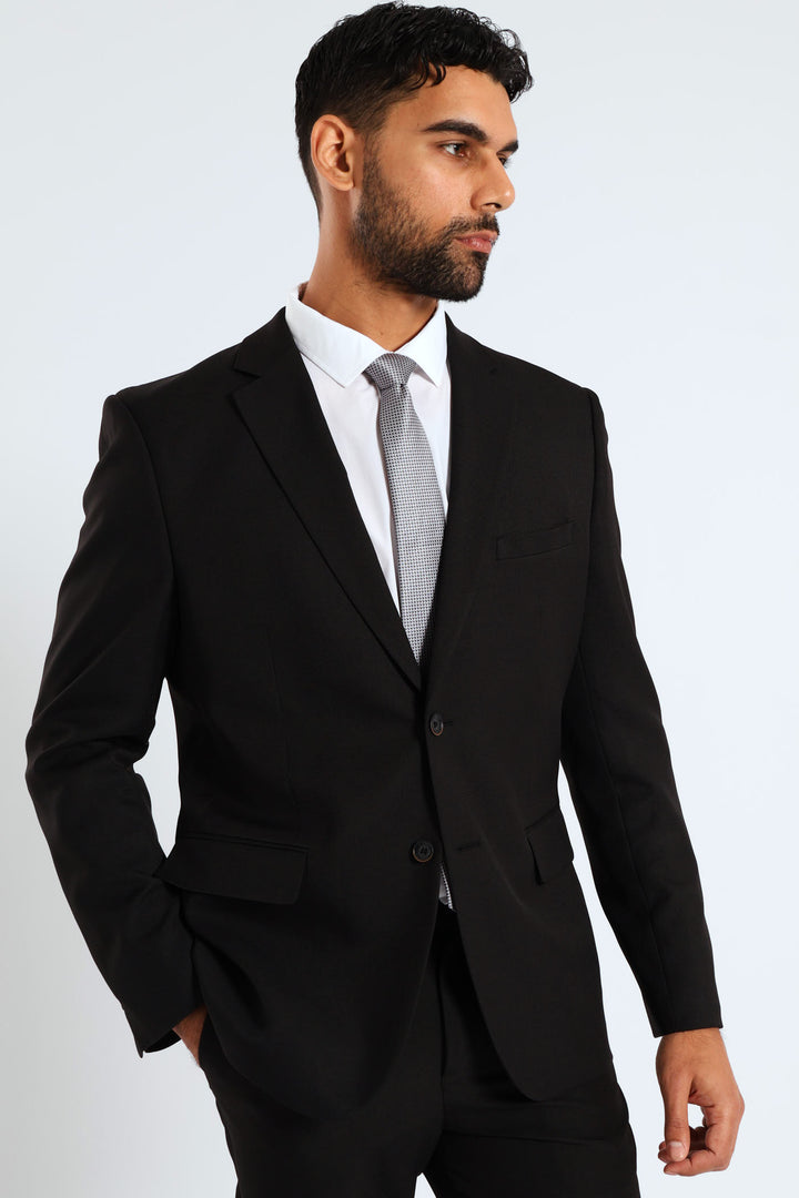 Men's Regular Fit Essential Suit Jacket - Black