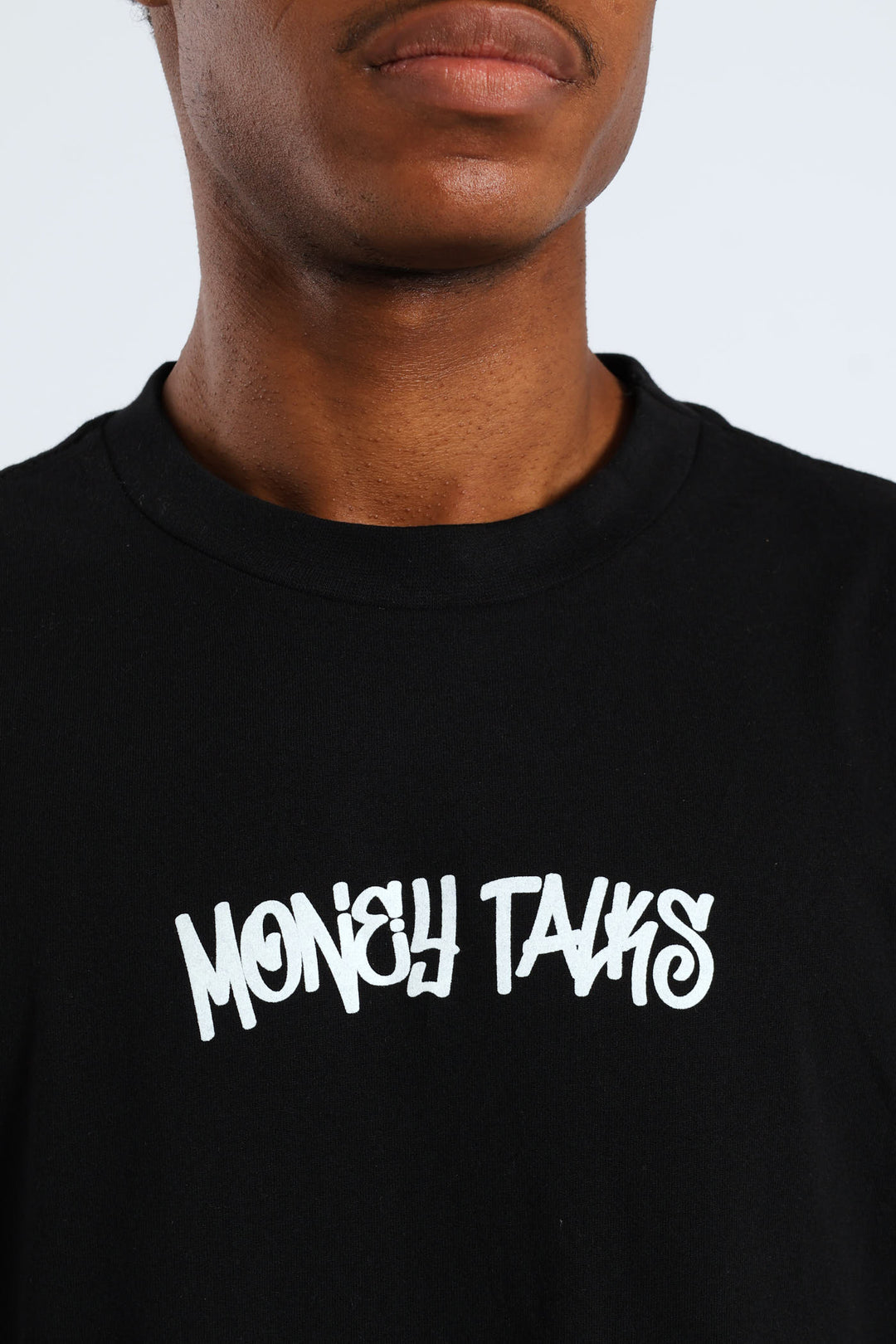 Money Talks Front & Back Print Tee - Black