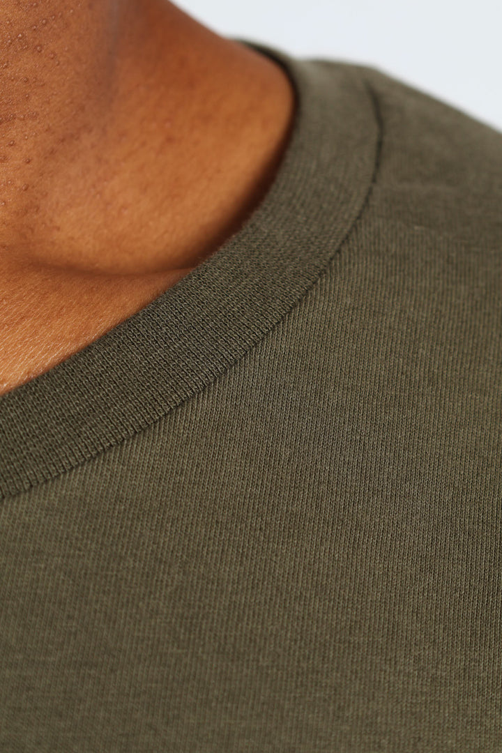 Social Distance Slogan Tee - Olive