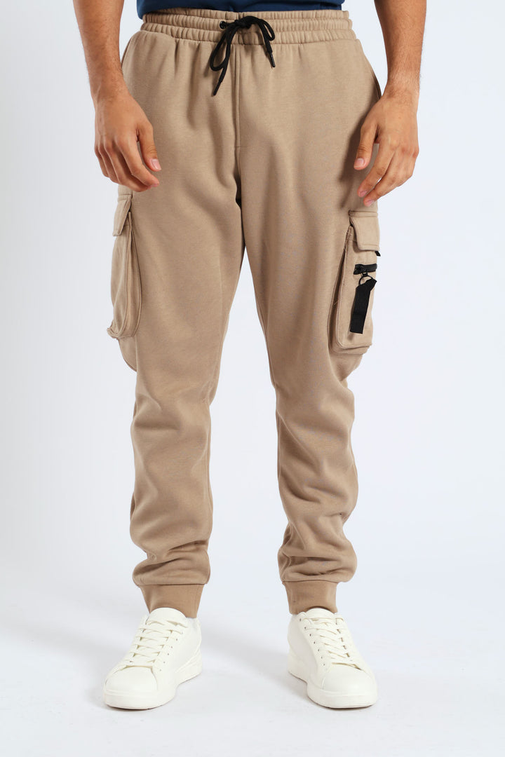 Strap Cargo Fleece Jooger - Stone