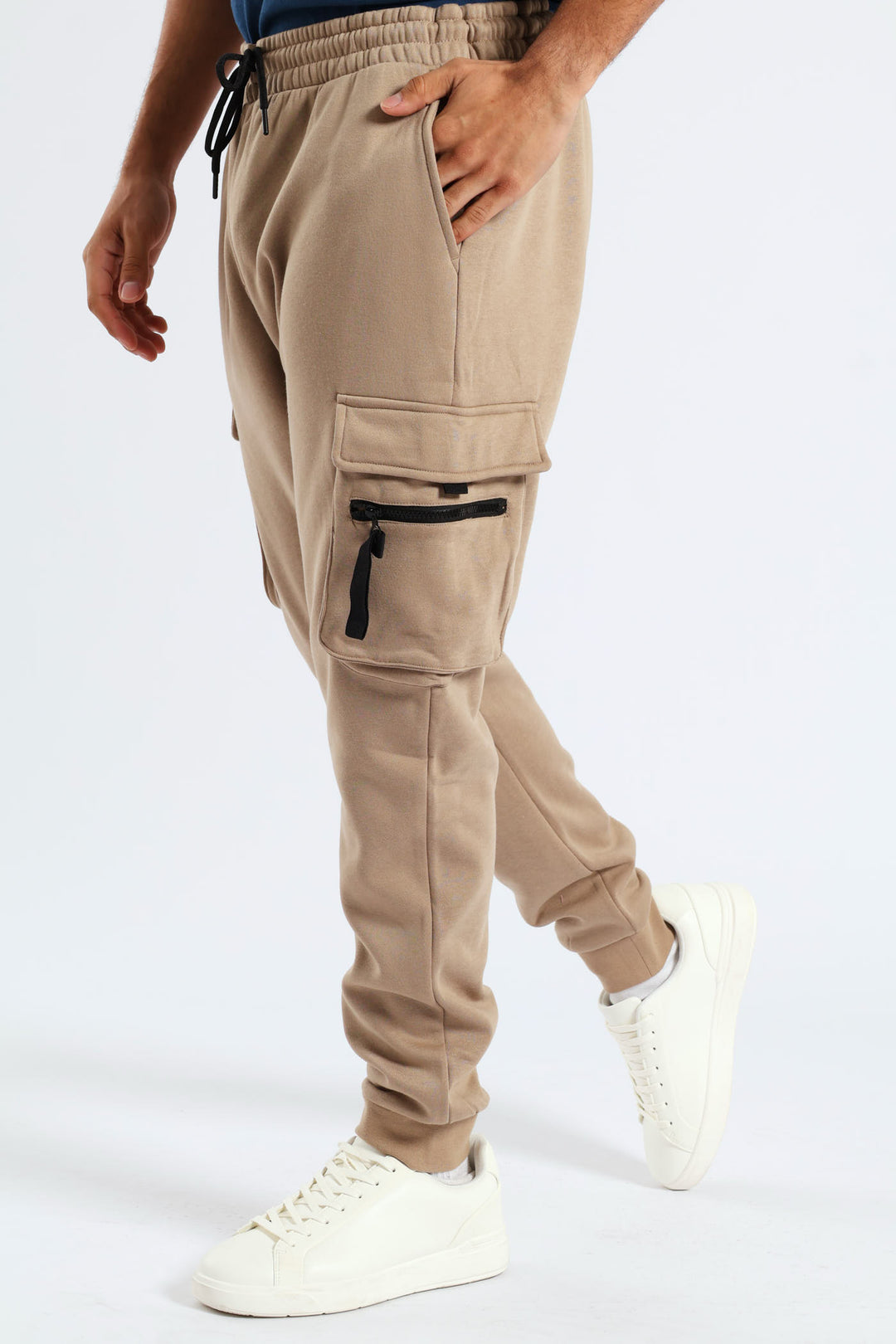 Strap Cargo Fleece Jooger - Stone