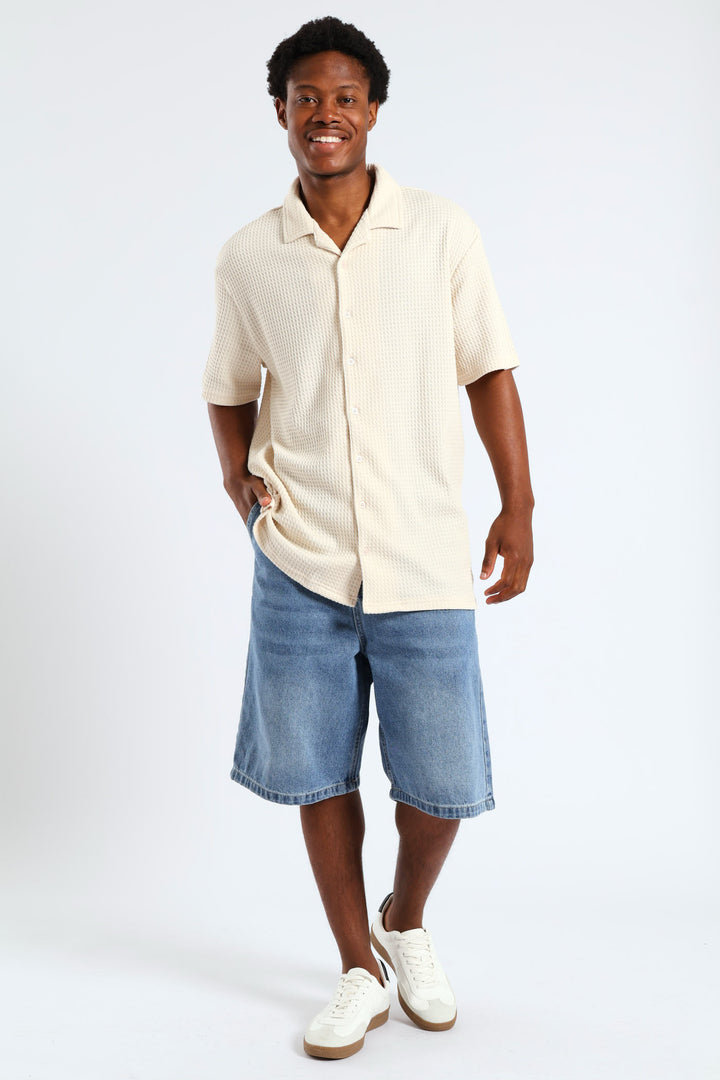 Baggy Denim Shorts - Blue