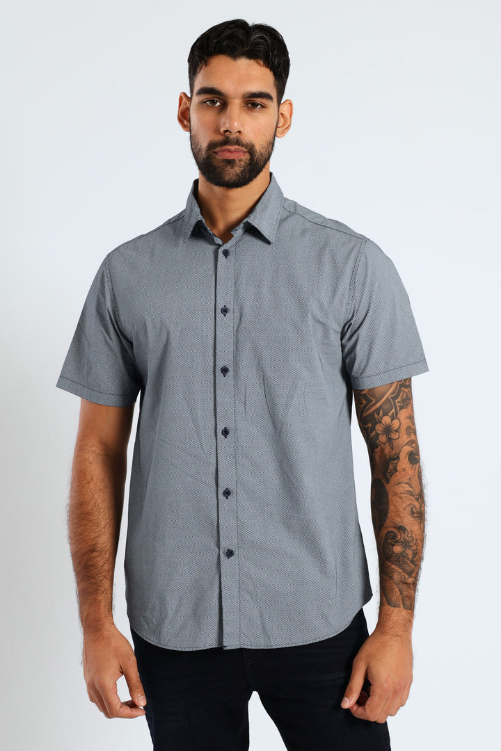 Geo Print Gear Shirt - Navy