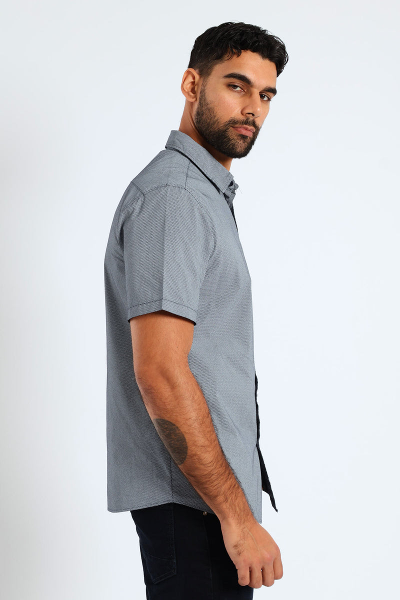 Geo Print Gear Shirt - Navy