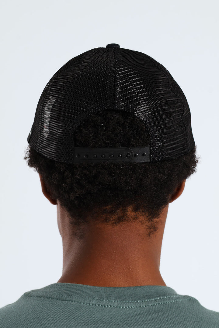 Bull Patch Trucker Cap - Black