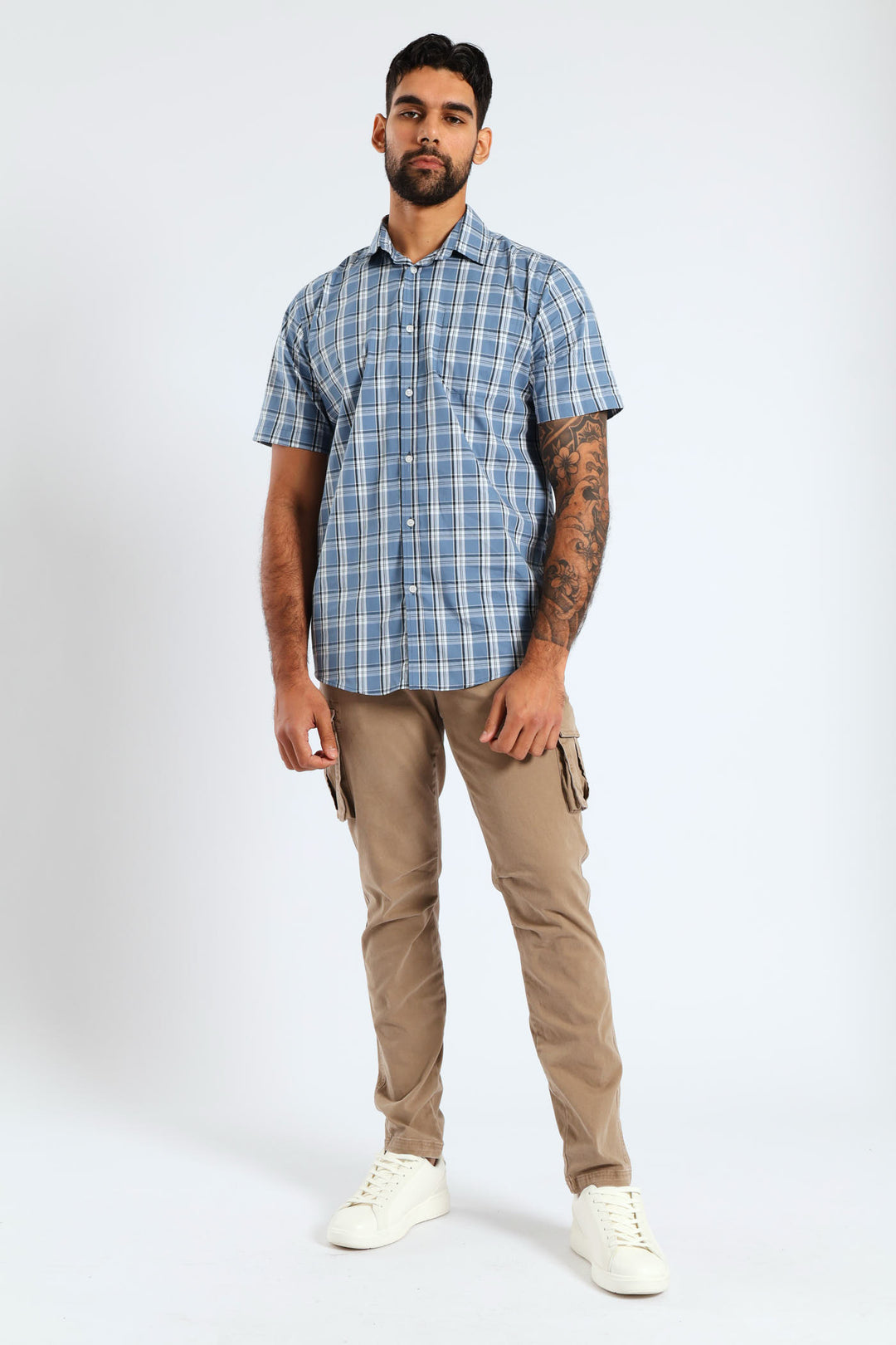 Check Shirt - Steel Blue/Navy