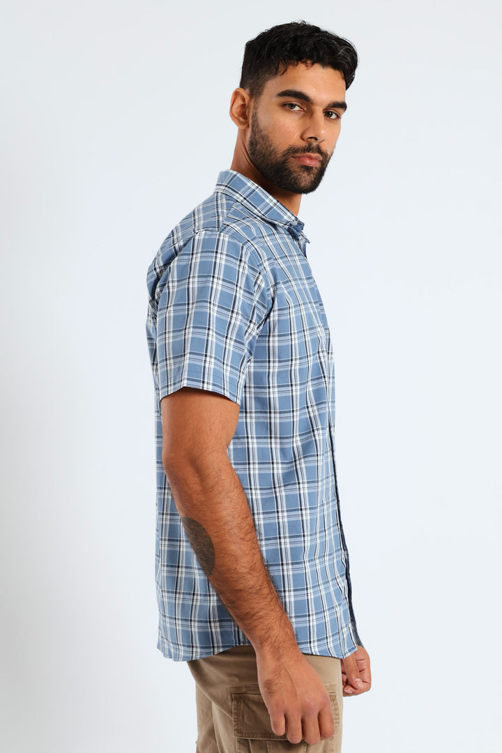 Check Shirt - Steel Blue/Navy
