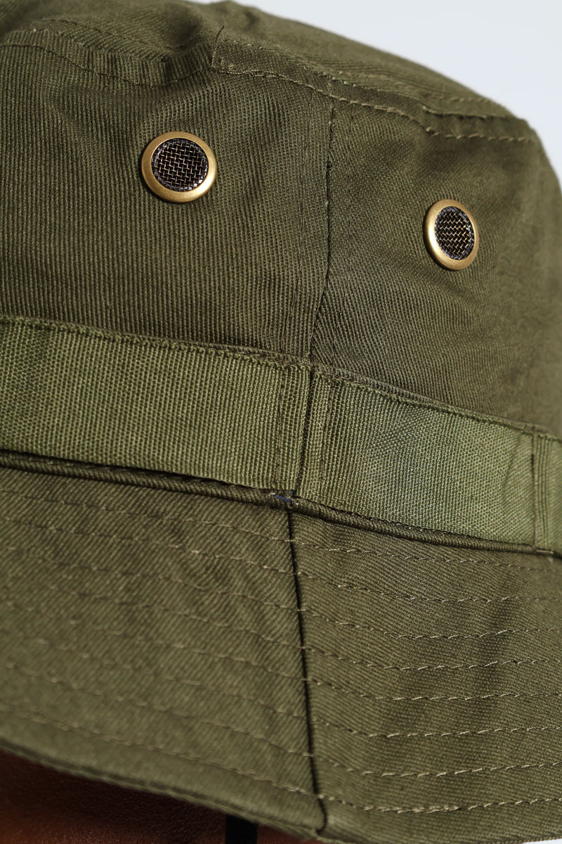 Draw String  Bucket Hat - Olive