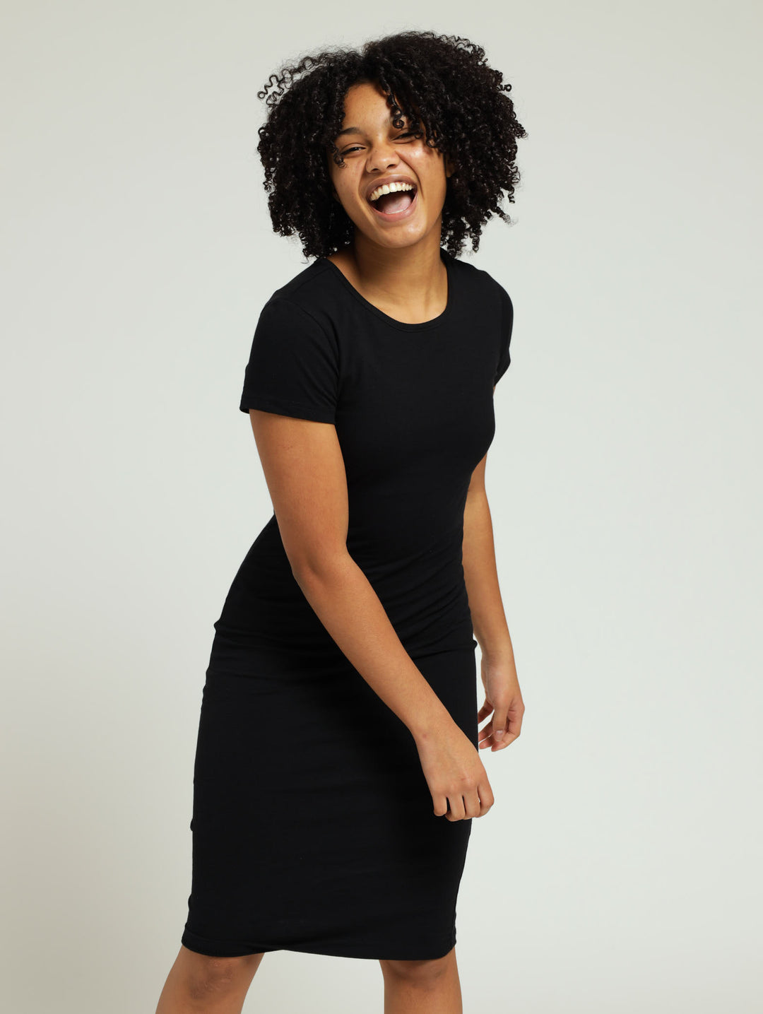 Girl Midi Bodycon Dress - Black