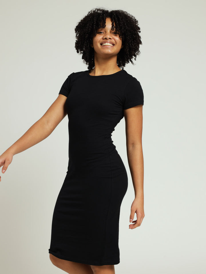 Girl Midi Bodycon Dress - Black