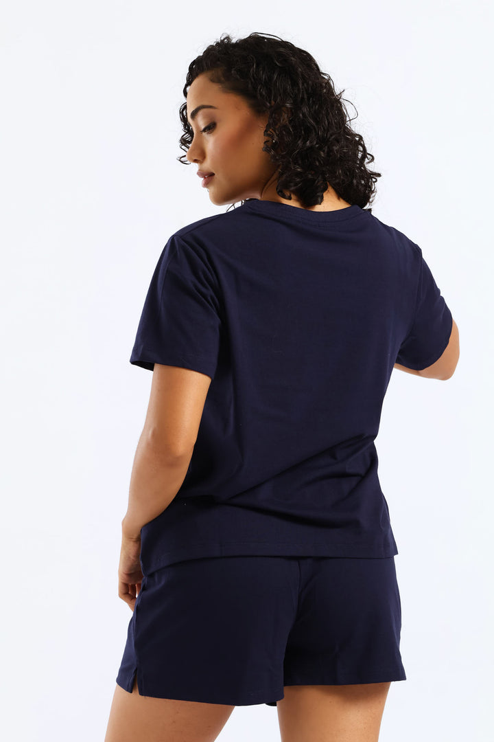 Knit Short Sleep Set - Navy