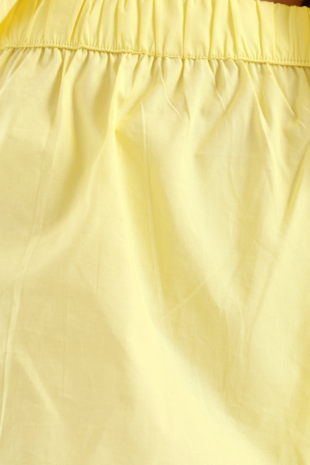 Tie Front Detail Sleep Set - Yellow