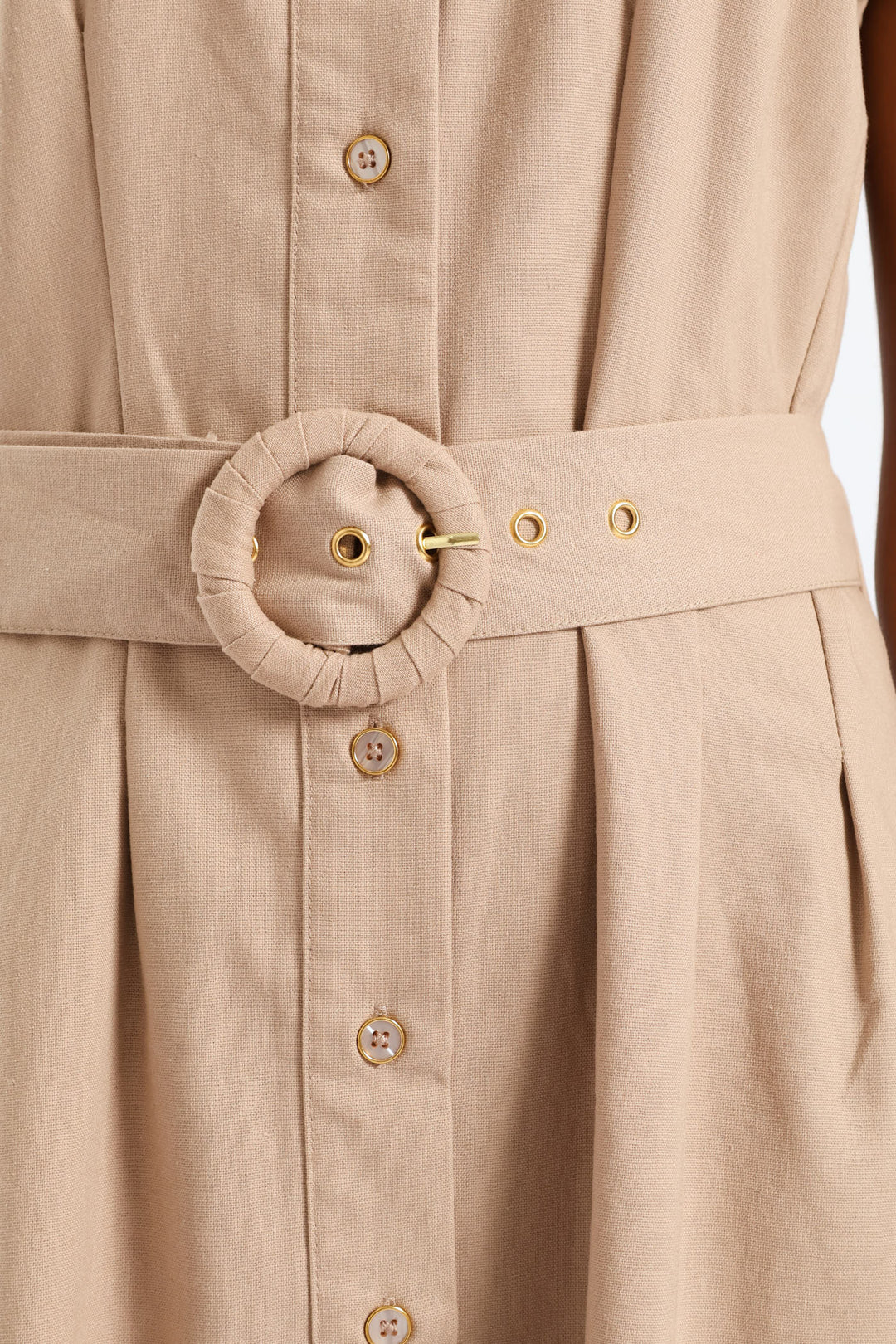 Peterpan Darted Waisted Maxi Dress - Taupe/Cream