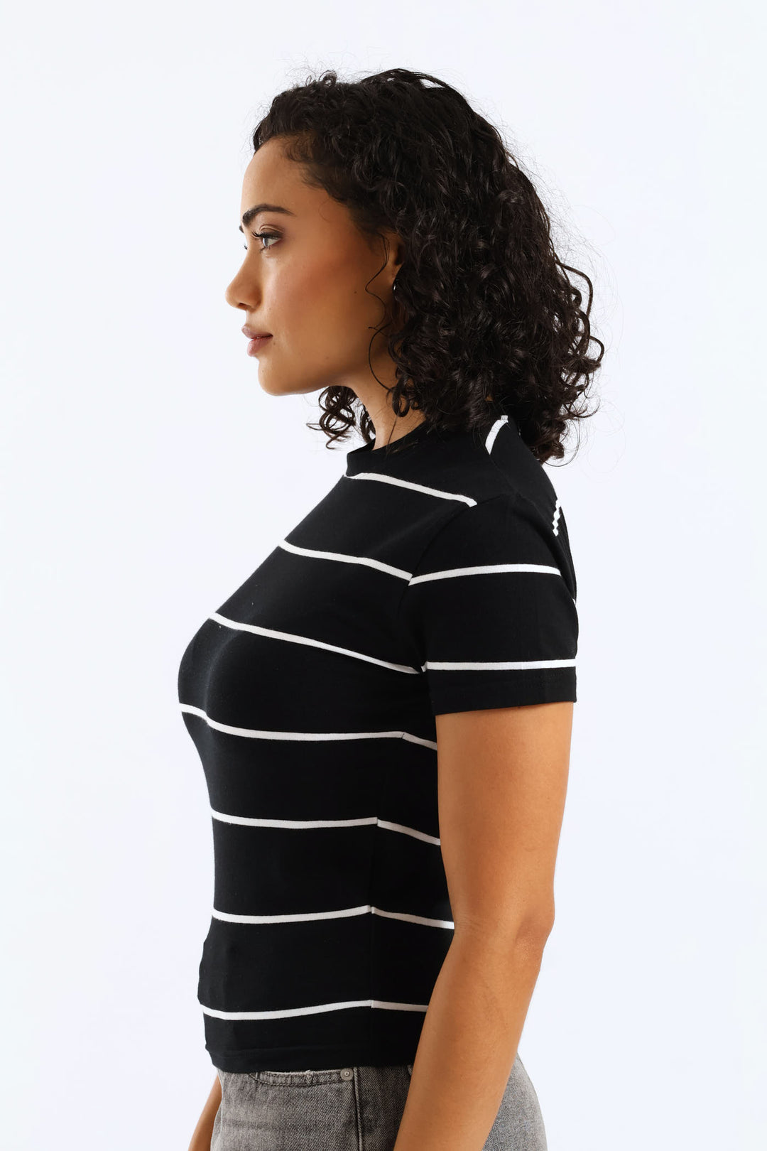 Yarn-Dye Stripe Tee - Black