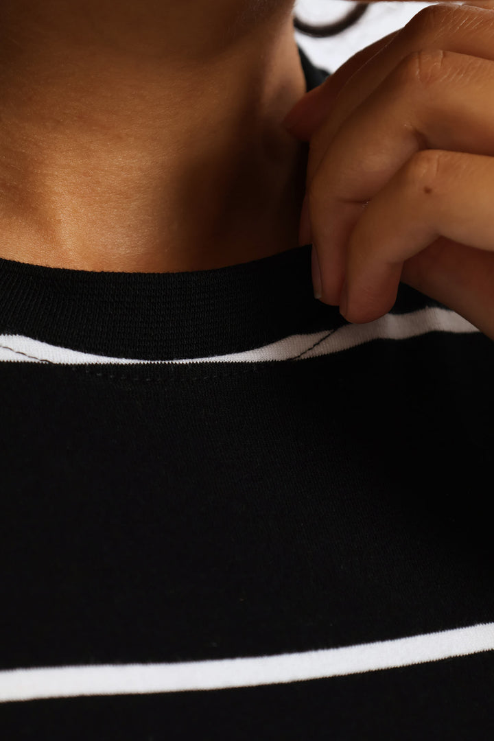 Yarn-Dye Stripe Tee - Black