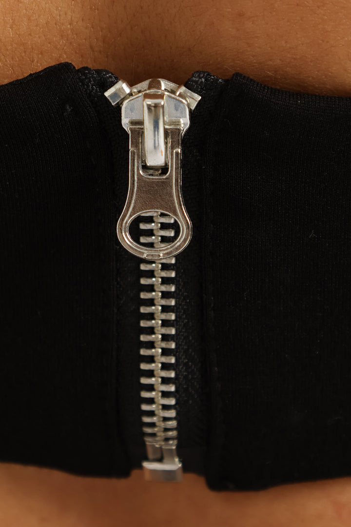 Heart Rhinestone Cropped Cami - Black