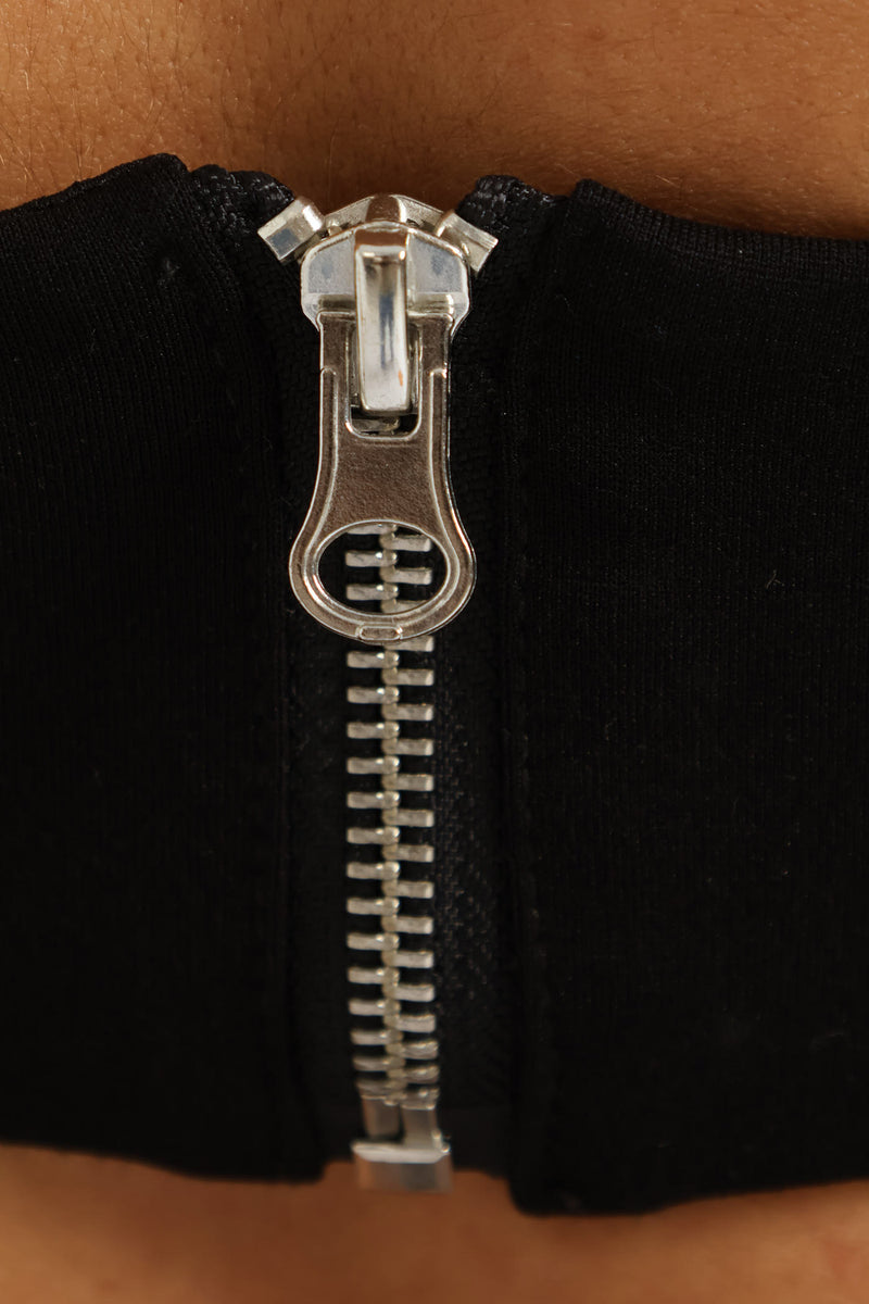 Heart Rhinestone Cropped Cami - Black