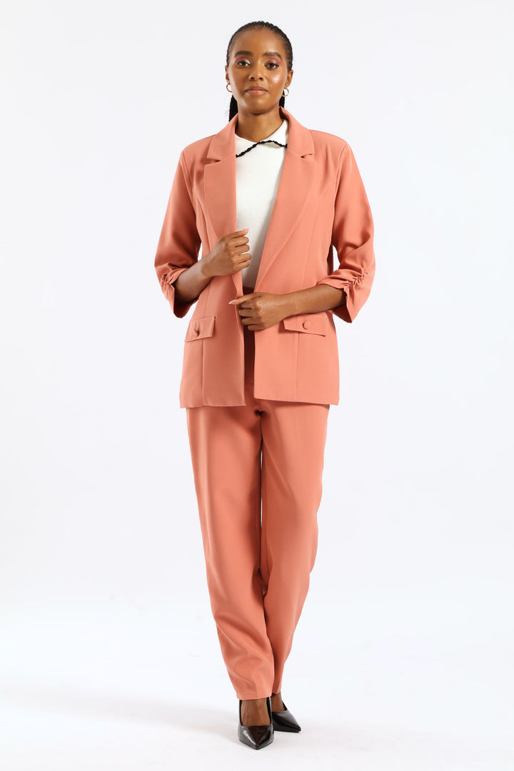 Extended Tab Tapered Leg Pant - Dusty Pink