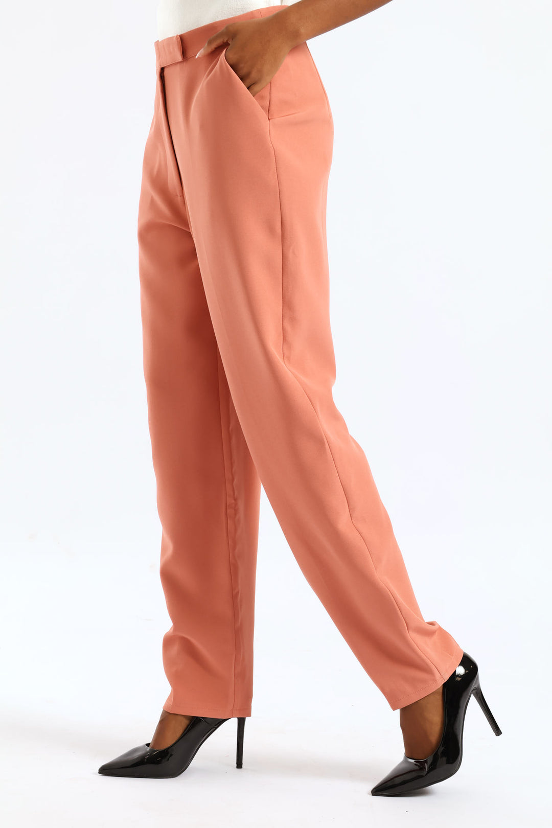 Extended Tab Tapered Leg Pant - Dusty Pink