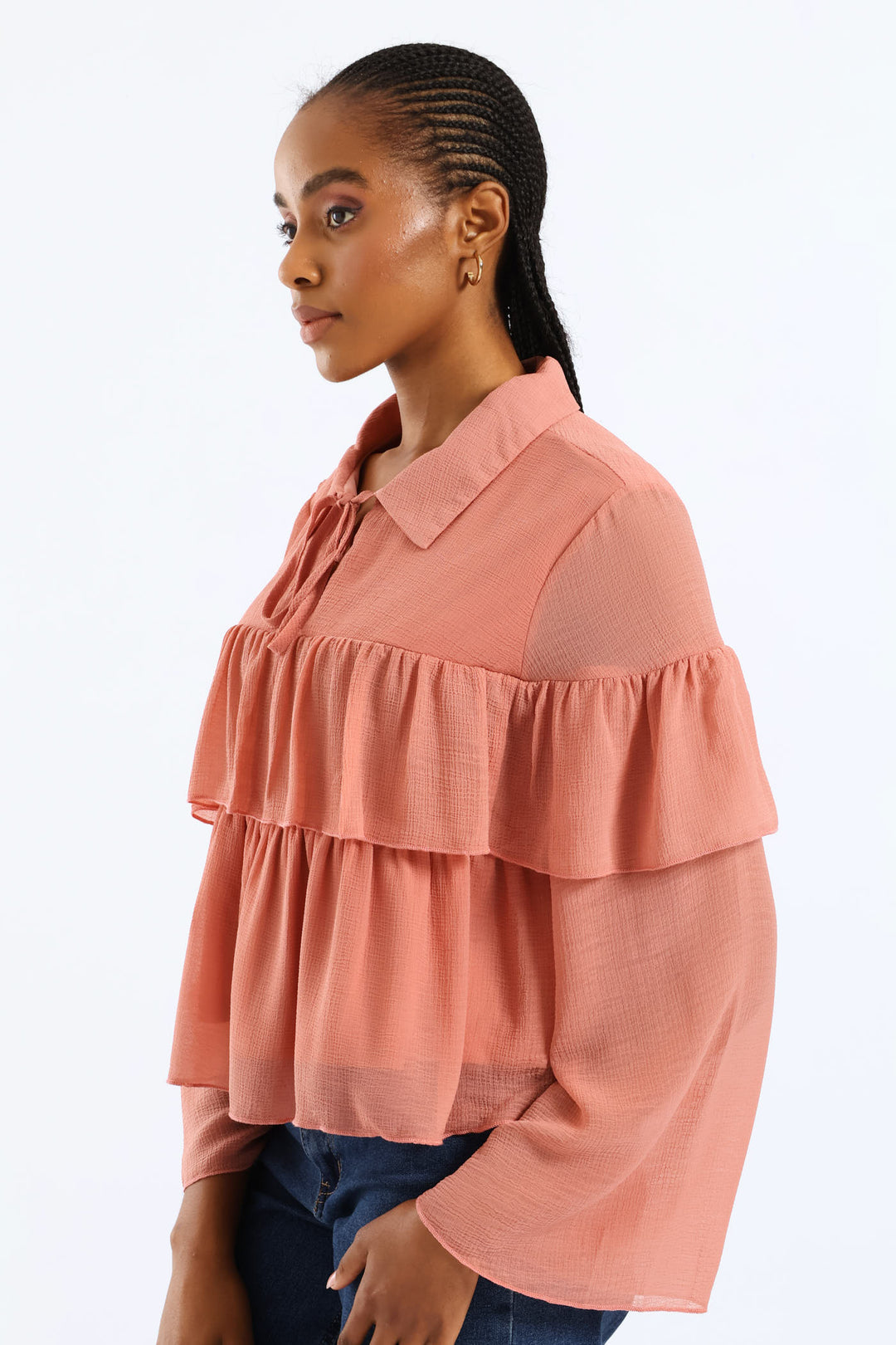 Ruffle Rara Blouse - Blush