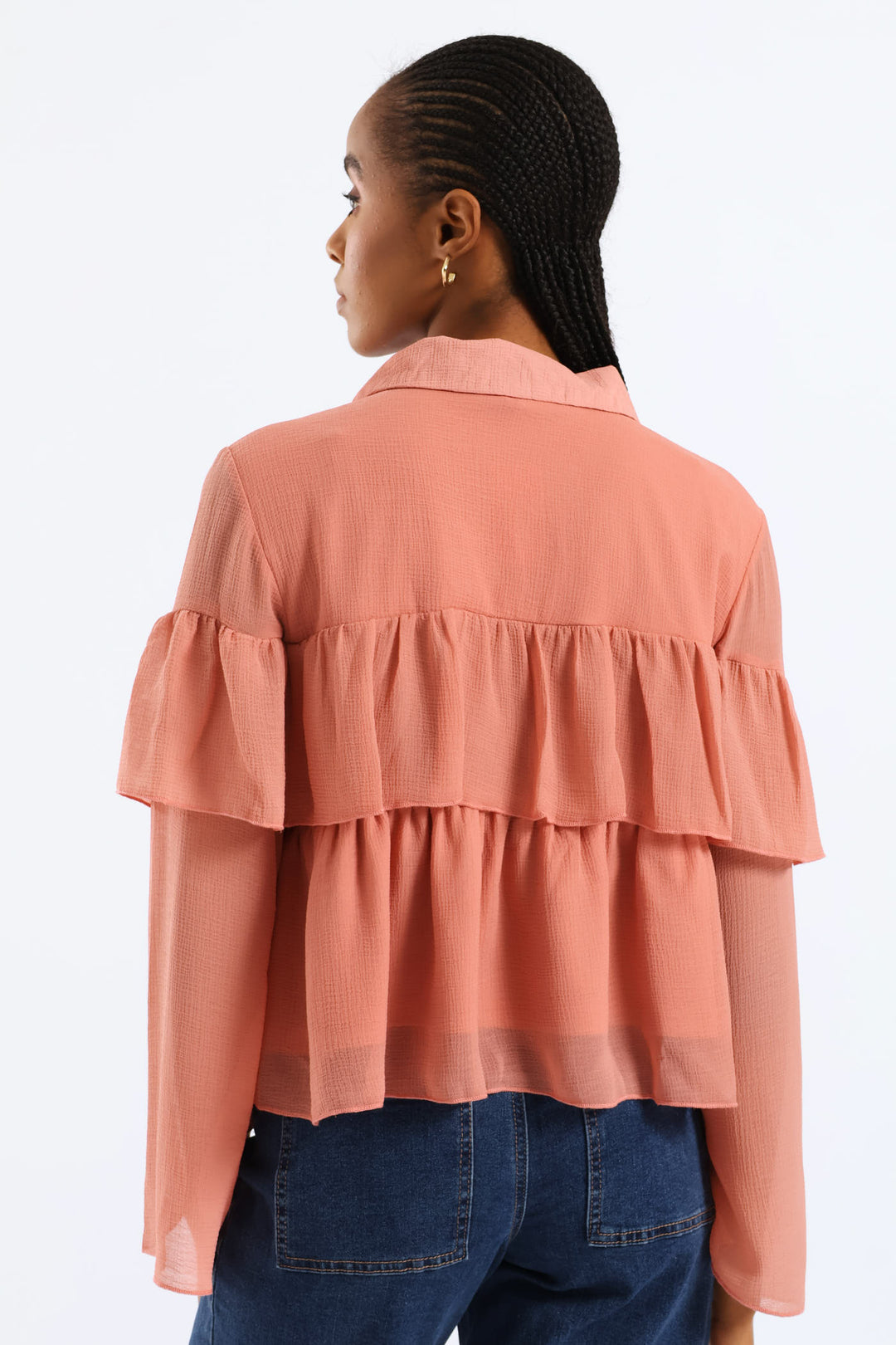 Ruffle Rara Blouse - Blush