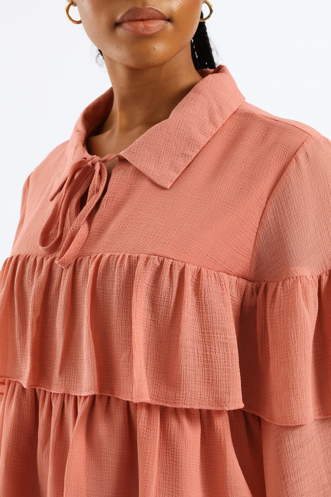 Ruffle Rara Blouse - Blush