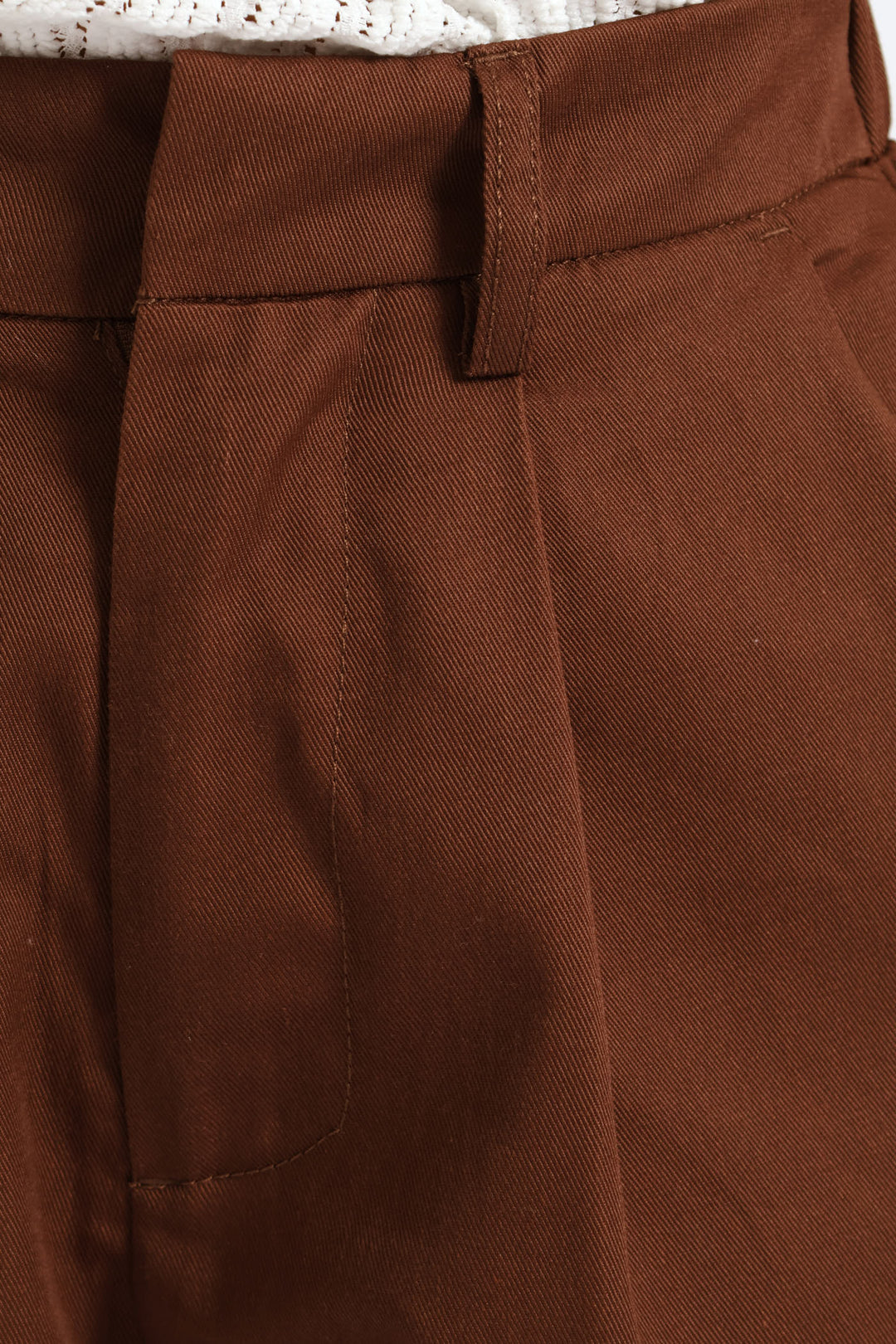 Super Hi-Waist Pleated Turnup Barrel Anklegrazer Pant - Dark Brown