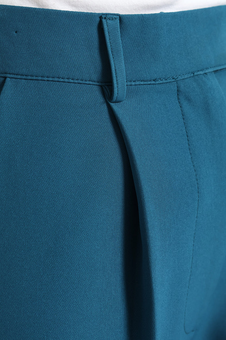 Extended Tab Wide Leg Pant - Teal