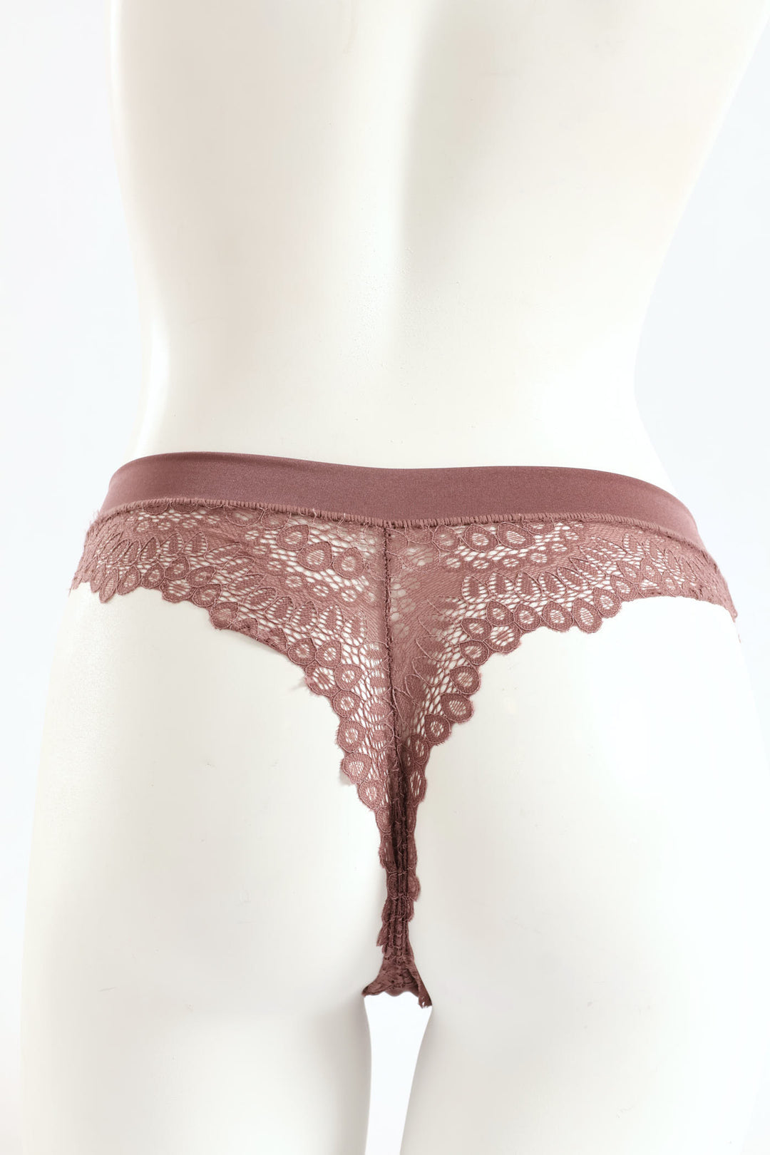 3 Pack Shiny Microfibre & Galloon Lace Thong - Chai/Black/Milk