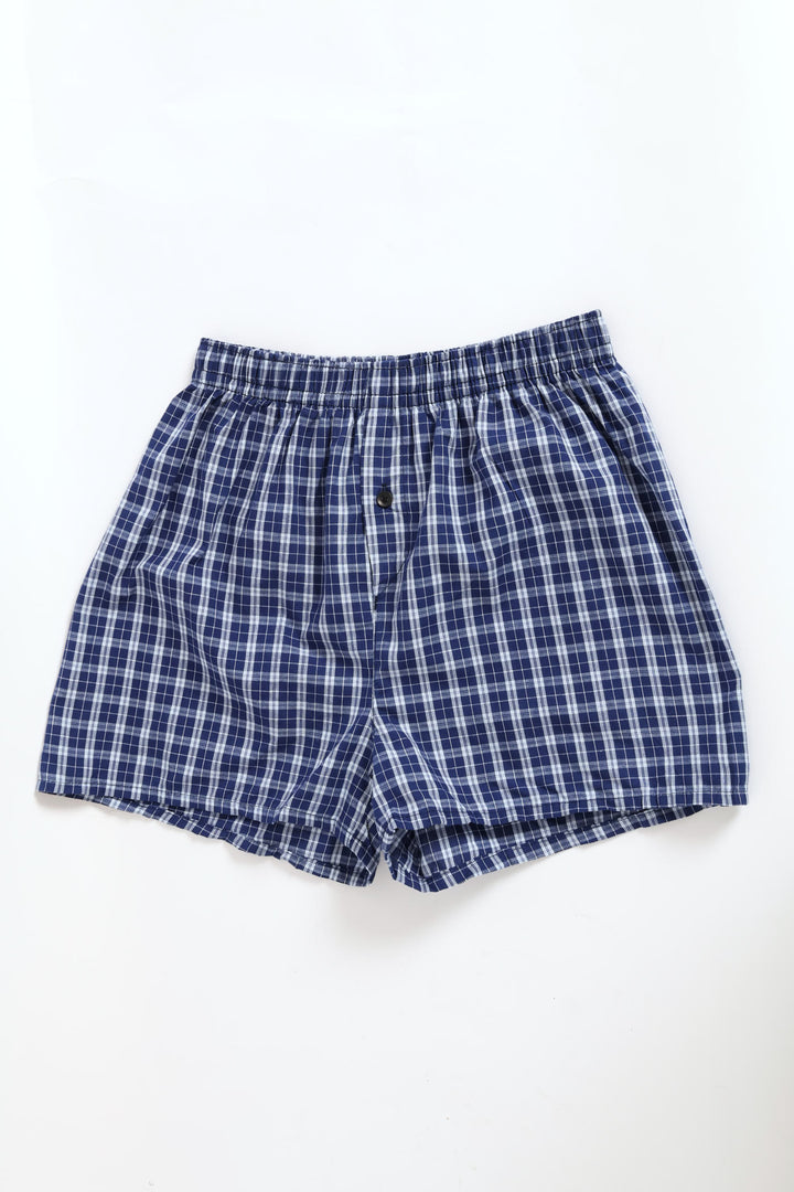 Single Check Boxer - Blue