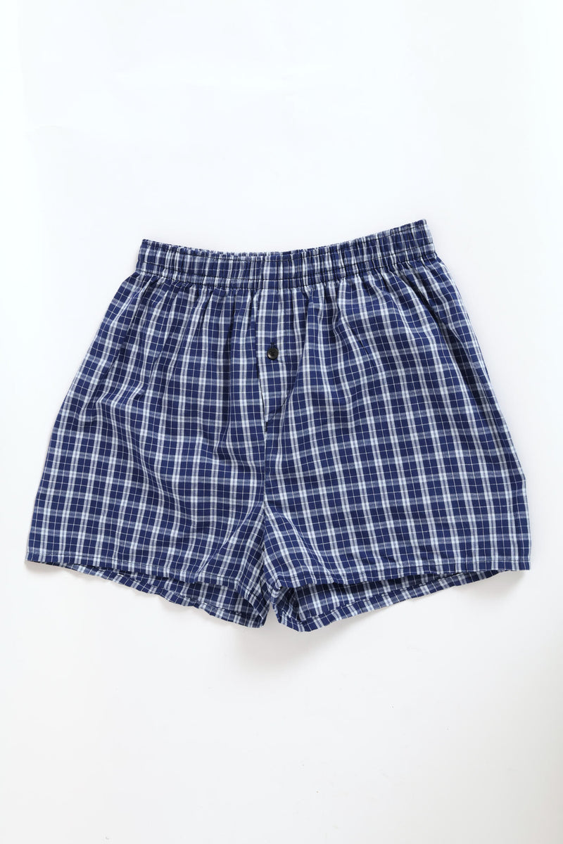 Single Check Boxer - Blue