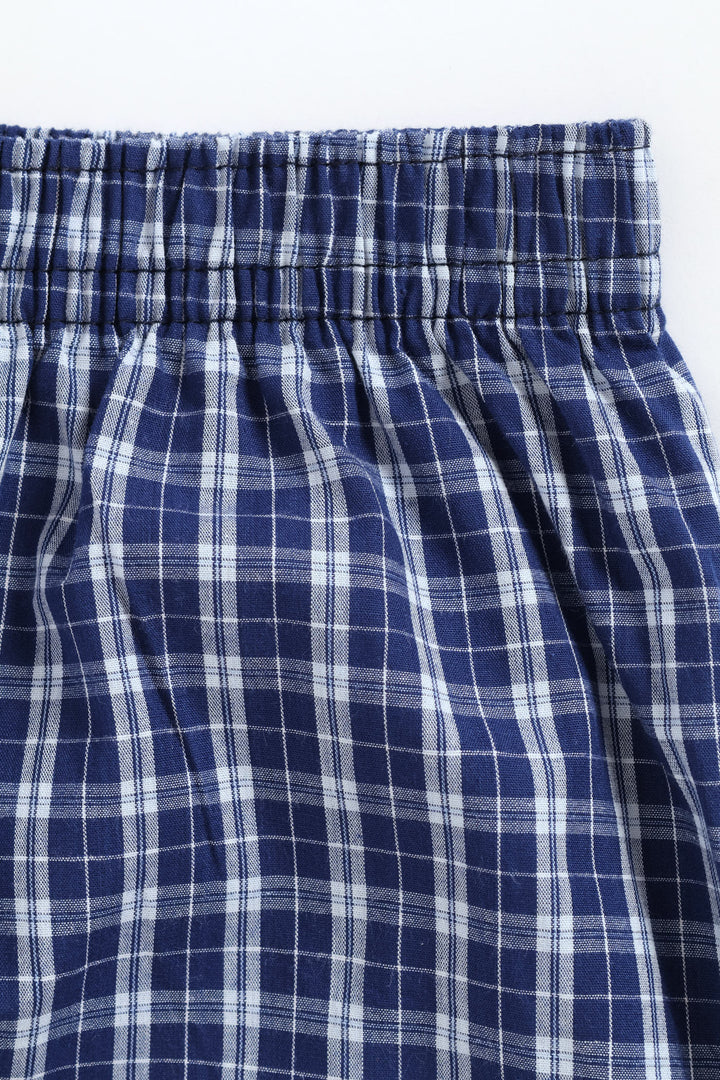 Single Check Boxer - Blue