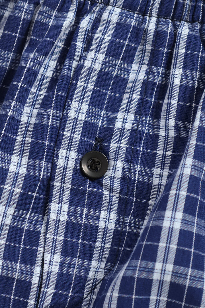 Single Check Boxer - Blue