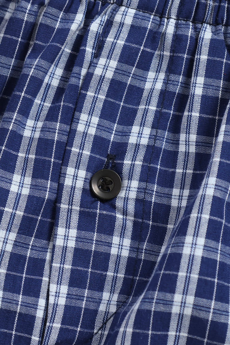 Single Check Boxer - Blue