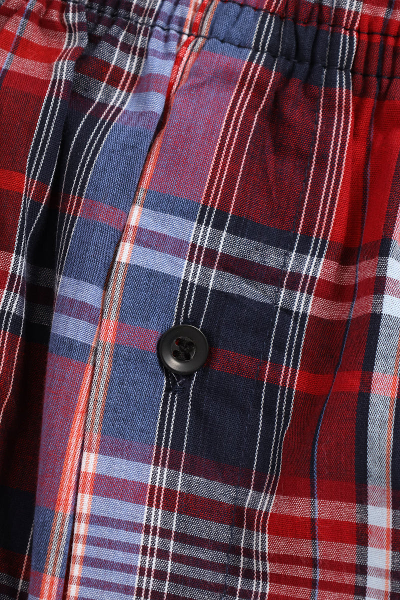 Single Big Check Boxer - Red/Mid Blue