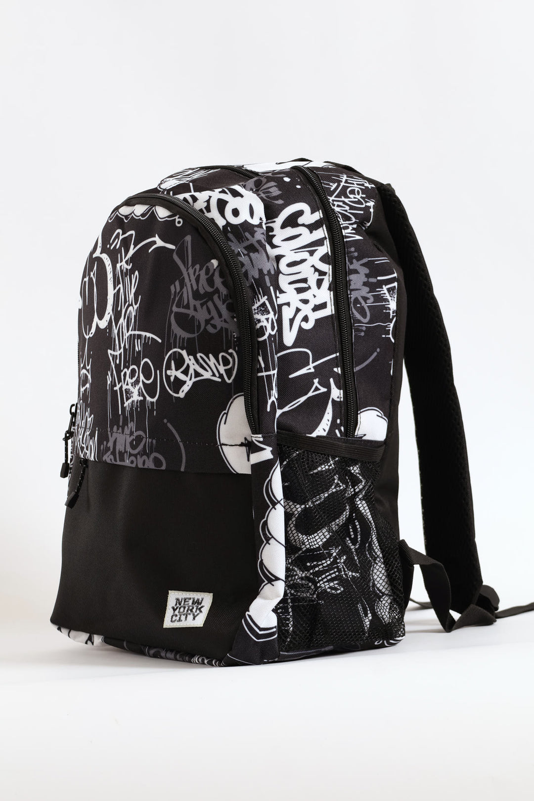 Boys Graffiti Backpack - Black/White